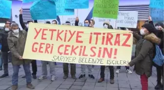 Sarıyer Belediyesi işçilerinden eylem