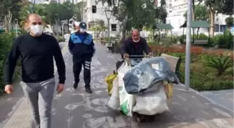 Kış günü parkta yatarken bulundu, zabıta ve bekçiler destek oldu
