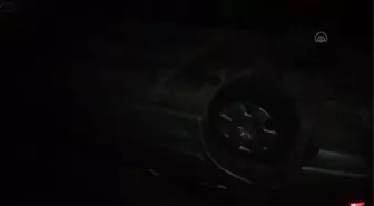Aracıyla uçuruma yuvarlanan sürücü hafif yaralandı