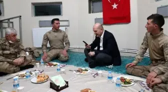 İçişleri Bakanı Soylu, yeni yıla Belbuka kalekol üs bölgesindeki askerlerle girdi