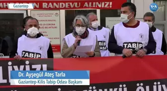 Gaziantep'te Sağlık Çalışanları Kaybettikleri Meslektaşlarını Andı