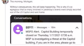 Michigan'daki kongre binası, güvenlik tehdidi nedeniyle kapatıldı