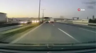 TEM otoyolunda hatalı sollama neredeyse faciaya neden oluyordu