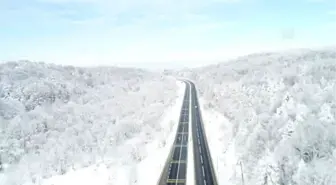 Bolu Dağı'nın kar manzarası havadan görüntülendi