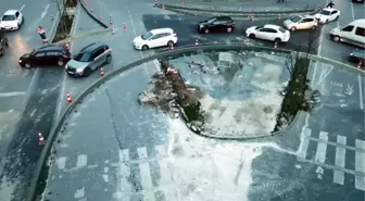 (Havadan fotoğraflarla) Esenyurt'taki kavşak çalışması kazalara neden oldu