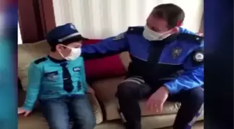 Polis olmak isteyen minik Aras'ın hayali gerçek oldu