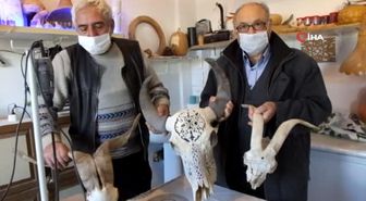Balıkesir'de kuru kafa, su kabağı ve yumurtadan süs eşyası yapılıyor