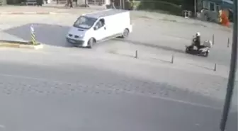 Son dakika haber! Yaşam mücadelesi veren kuryenin trafik kazası, güvenlik kamerasında