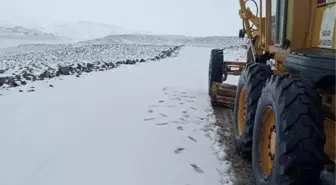 Karacadağ'da karla mücadele çalışması devam ediyor