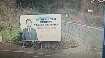 Sarıyer'de otomobil ile kamyonun çarpıştığı kaza kamerada