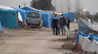 Kuaför çadırda yaşayan çocukların ayağına gitti