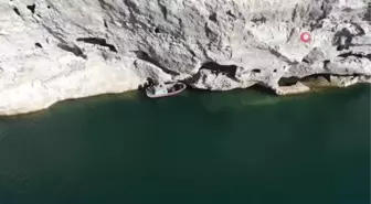 Sular çekilince, Hastek Kalesi'nin 2 katı gün yüzüne çıktı