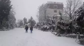 Cide'de kar yağışı etkili oldu