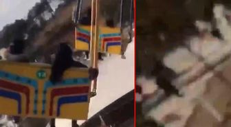 Lunaparkta korkunç kaza! Salıncaklar yere düştü, kaza anı amatör kameraya yansıdı