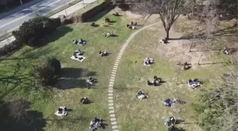 Maçka Parkı'nda güneşli hava yoğunluğu