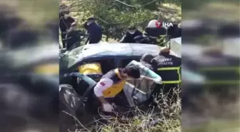 Otomobil şarampole uçtu: 1 ölü, 1 yaralı