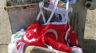 Türk bayrakları çöpte bulundu, 2 kişinin ifadesi alındı