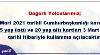 BURULAŞ'tan, 65 yaş üstü ve 20 yaş altı açıklaması