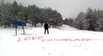 2 bin metreye 'Love Erdoğan' yazdı