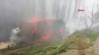 KONYA Saman balyası yüklü TIR alev aldı