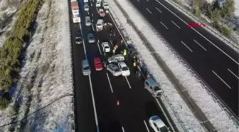 BOLU Bolu'da otoyolda 9 araç birbirine girdi 4 yaralı