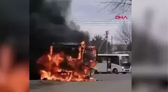 Rusya'da yolcu otobüsünde yangın