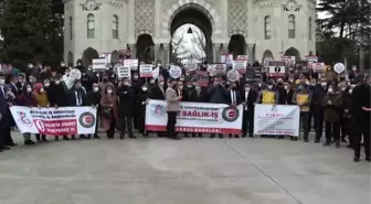 Sağlık ve sosyal hizmet işçileri haklarının verilmesi talebiyle basın açıklaması yaptı