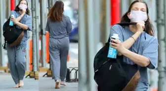 Ayakkabı giymedi ama maskesini taktı