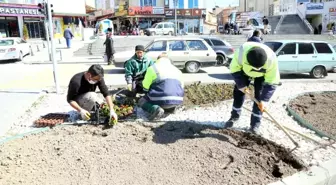 Develi'de bahar mevsimi için peyzaj çalışmaları başladı