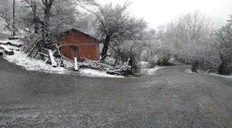 Balıkesir'in yüksek kesimlerine kar yağdı