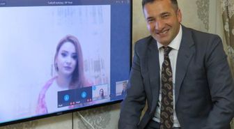 Erzurumlu Murat ile Azerbaycanlı Aynura'nın online nişan töreni