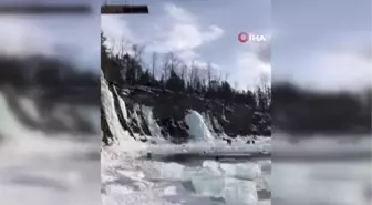 Kanadalı atlet donmuş göle yüksek dalışını başarıyla tamamladı