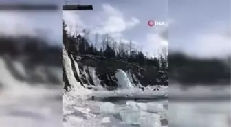 Kanadalı atlet donmuş göle yüksek dalışını başarıyla tamamladı