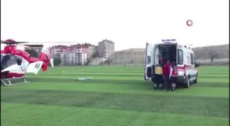 Kazada ağır yaralanan şahsın imdadına hava ambulansı yetişti