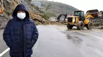 Zonguldak'ta korkutan heyelan