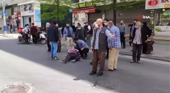 Yolun karşısına geçmeye çalışan vatandaşa motosiklet çarptı