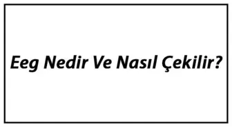 Eeg Nedir ve Nasıl Çekilir? Eeg Neden Çekilir ve Ne İşe Yarar