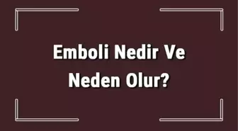 Emboli Nedir ve Neden Olur? Emboli Nedenleri, Belirtileri ve Tedavisi Hakkında Bilgi