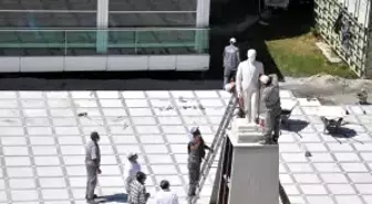 Otopark çalışmasının ardından Atatürk büstü yerine konuldu