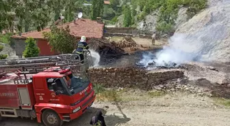 Zile'de bahçe yangını itfaiye ekiplerince söndürüldü