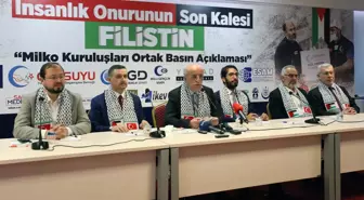 Ankara'da 26 sivil toplum kuruluşundan 'İnsanlık Onurunun Son Kalesi Filistin' açıklaması