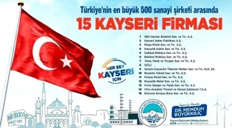 Büyükkılıç, Türkiye'nin 500 büyük sanayi kuruluşu listesine giren 15 Kayseri firmasını tebrik etti