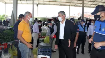 Son dakika haberleri... Suşehri Belediye Başkanı Yüksel, halk pazarında Kovid-19 tedbirlerini denetledi