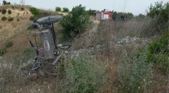 Manisa'da uçuruma yuvarlanan motosikletli yaralandı