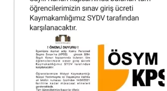 Kaymakamdan KPSS'ye girecek olan öğrencilere maddi destek