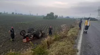 Manisa'da devrilen traktörün sürücüsü hayatını kaybetti