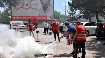 Isparta'da 112 Acil Çağrı Merkezi personeline yangın eğitimi verildi