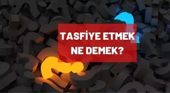 Tasfiye etmek ne demek? Tasfiye nedir?