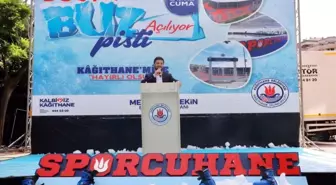 Kağıthane'de doğal buz pisti hizmete açıldı