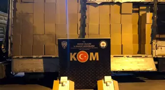 Mersin'de 11 milyon adet gümrük kaçağı makaron ele geçirildi